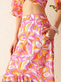 STREET 9 Printed Short Sleeves Top & Skirt