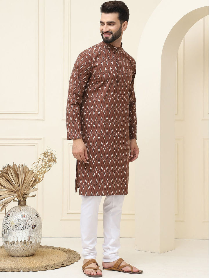 SOJANYA Ethnic Motifs Printed Regular Pure Cotton Kurta With Pyjama