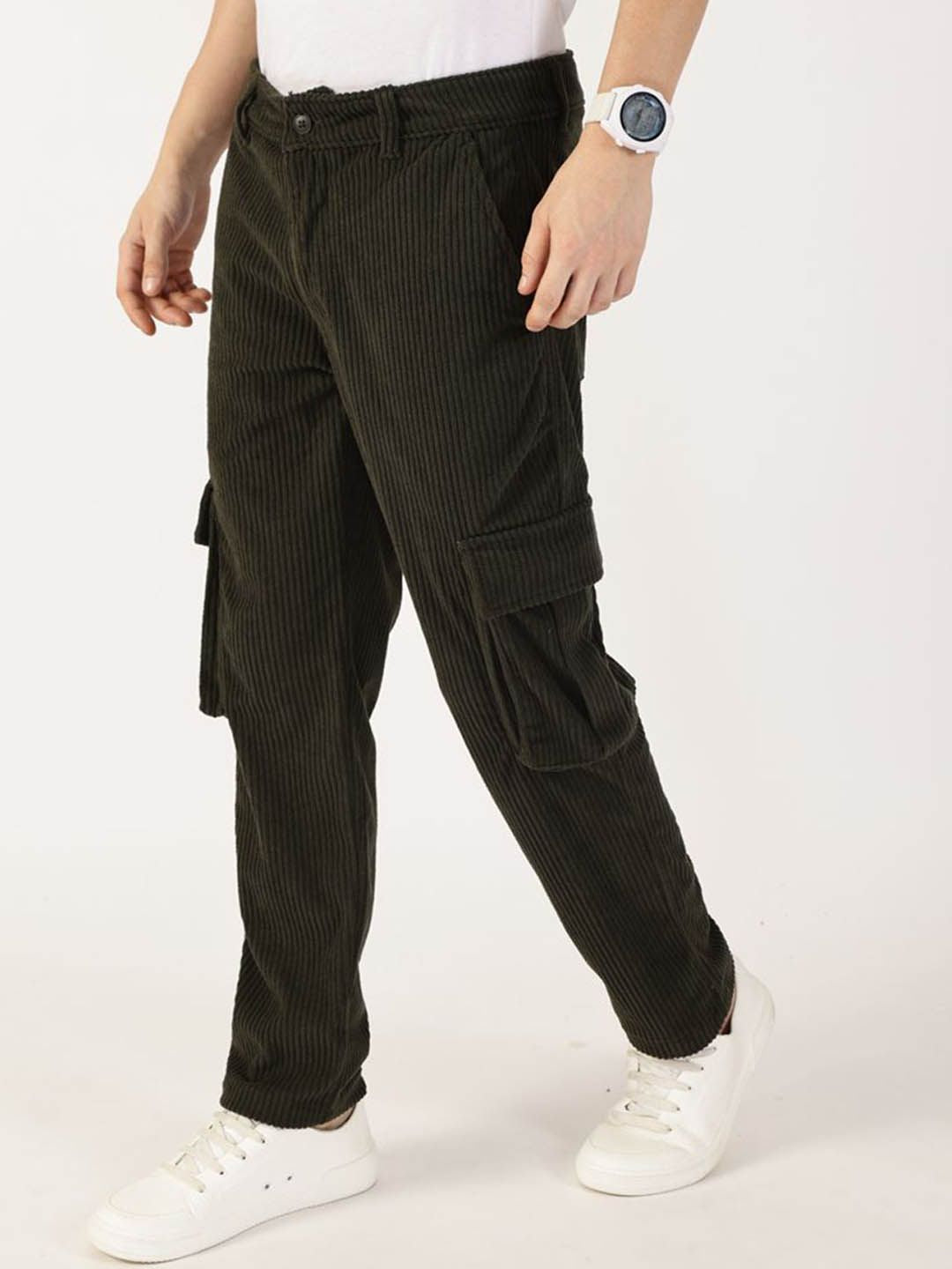 Thomas Scott Men Smart Regular Fit Corduroy Cargos