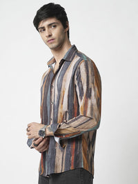 VASTRADO Men Classic Cutaway Collar Abstract Printed Slim Fit Casual Shirt