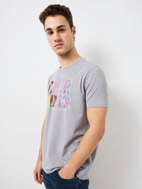 SPYKAR Men Typography Printed Round Neck Cotton Slim Fit T-shirt