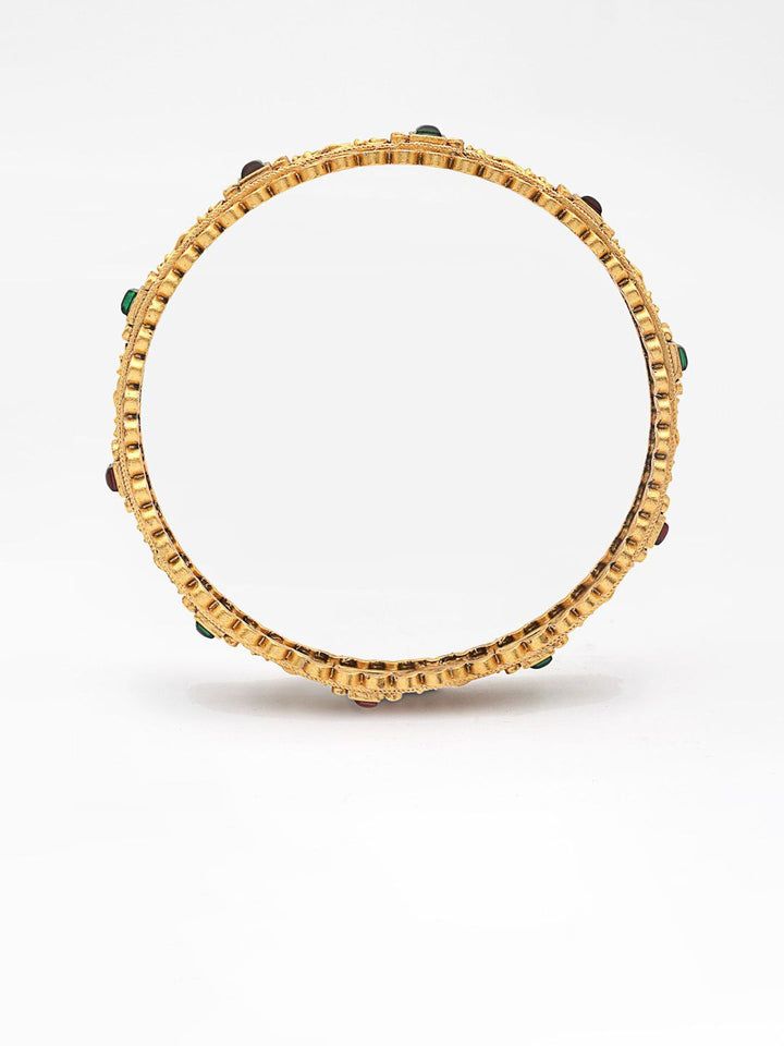 PANASH Set Of 4 24 CT Gold-Plated Antique Bangles