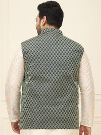 SOJANYA PLUS Men Printed Nehru Plus Size Jacket