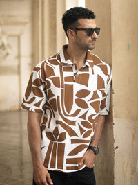 Powerlook Men Conversational Printed Polo Collar T-shirt