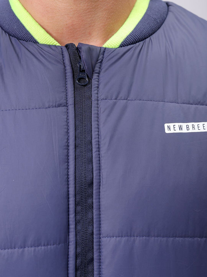 The Indian Garage Co Men Stand Collar Solid Casual Padded Jacket