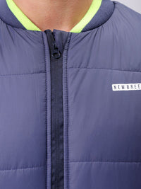 The Indian Garage Co Men Stand Collar Solid Casual Padded Jacket