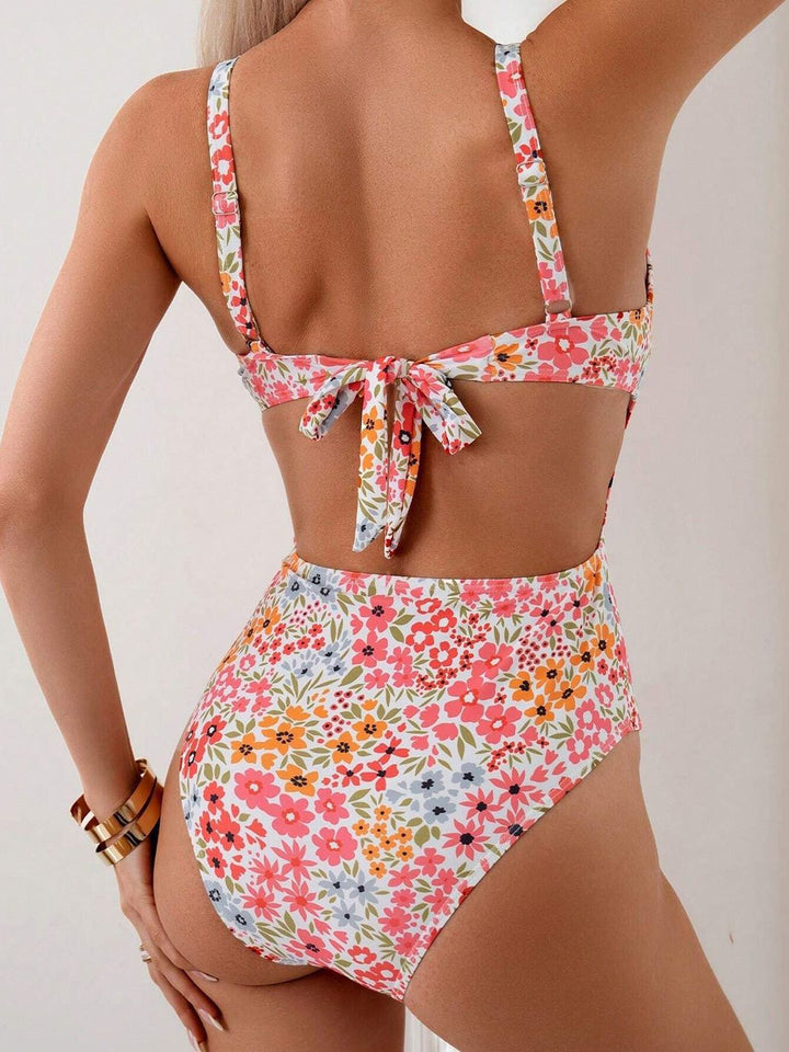 Dressberry Floral Printed Bilik Tali Bodysuit
