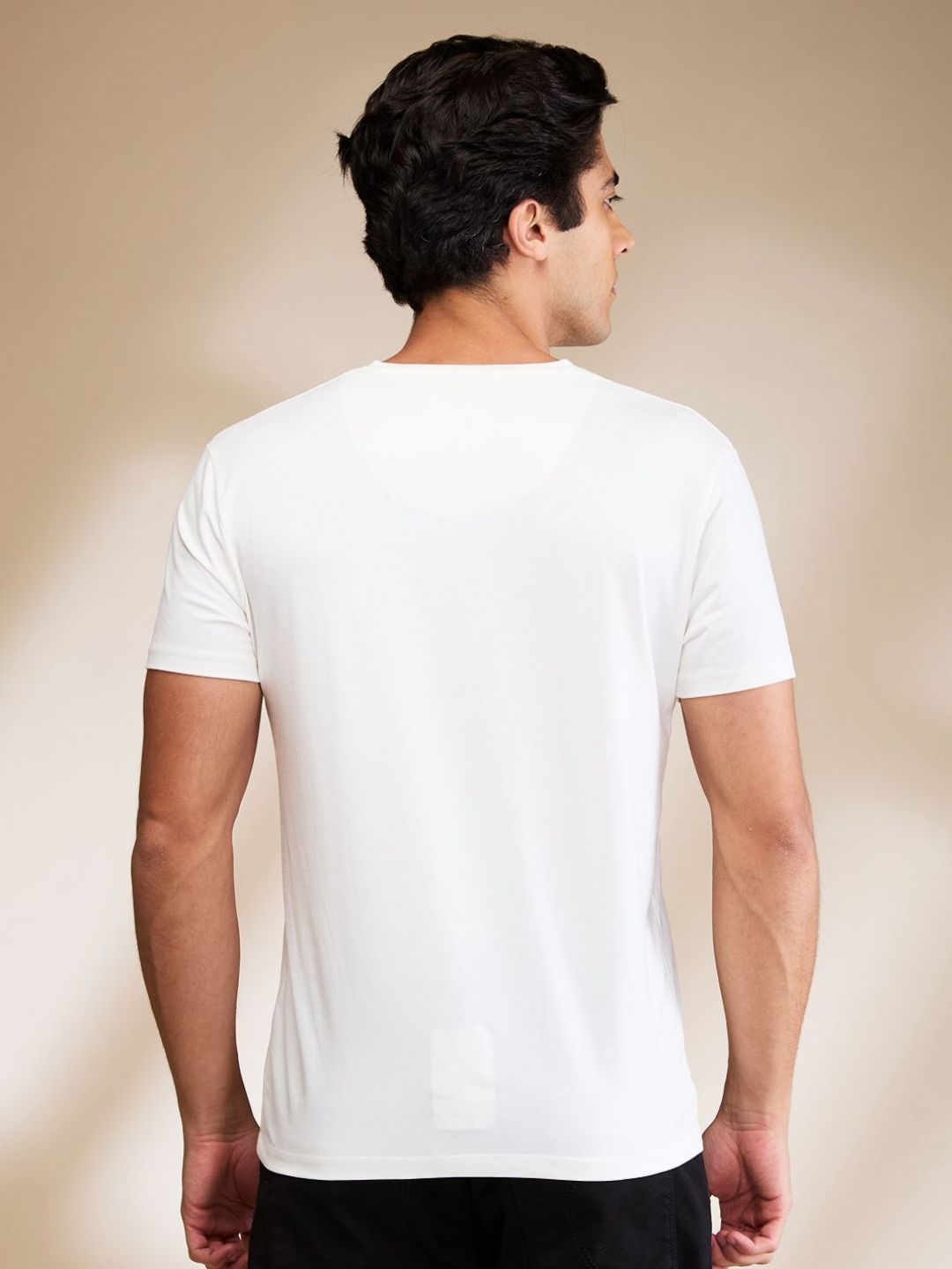 Being Human Men Solid V-Neck Cotton Slim Fit T-shirt