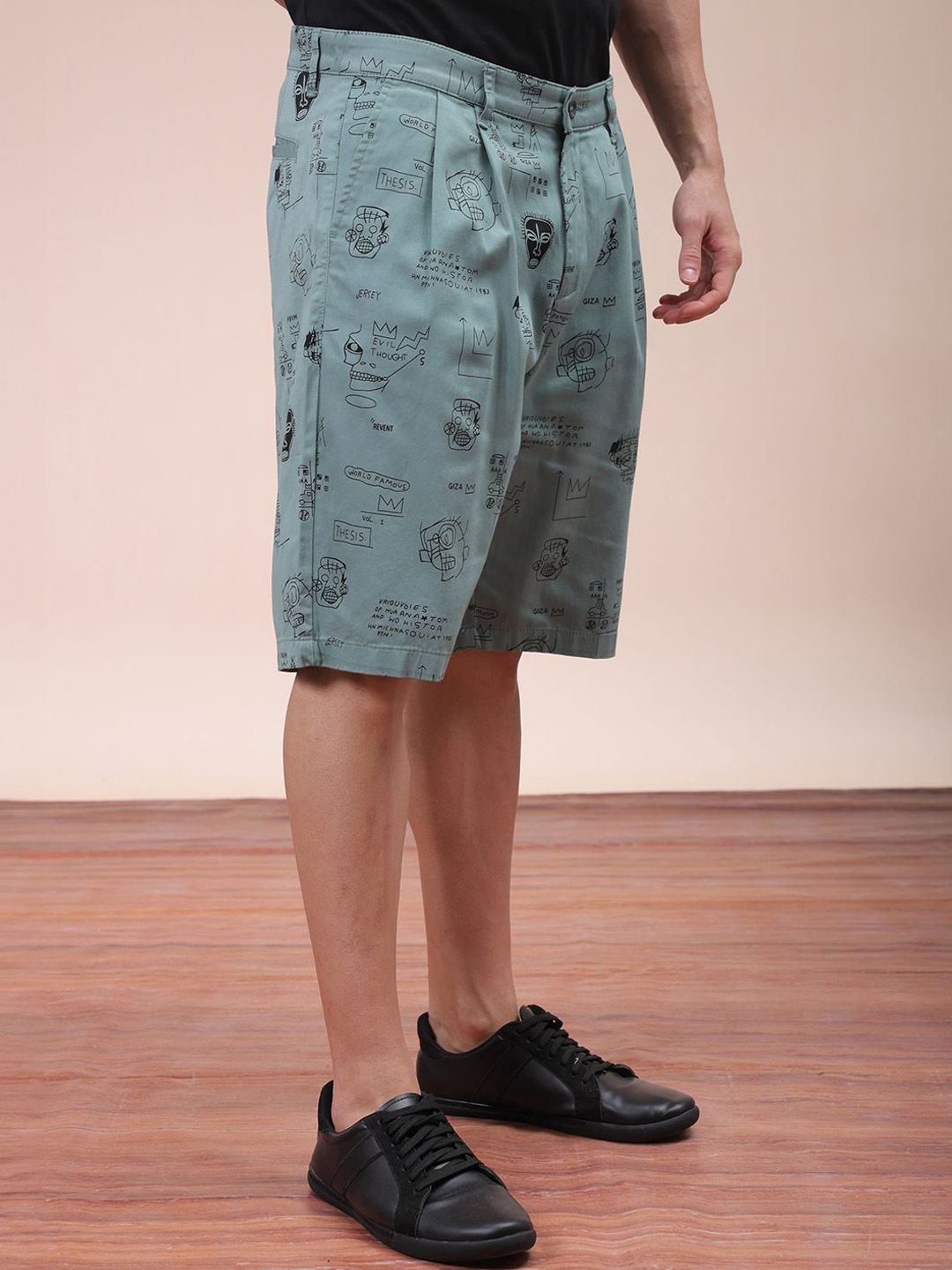 The Indian Garage Co Men Abstract Printed Relaxed Fit Shorts