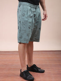 The Indian Garage Co Men Abstract Printed Relaxed Fit Shorts