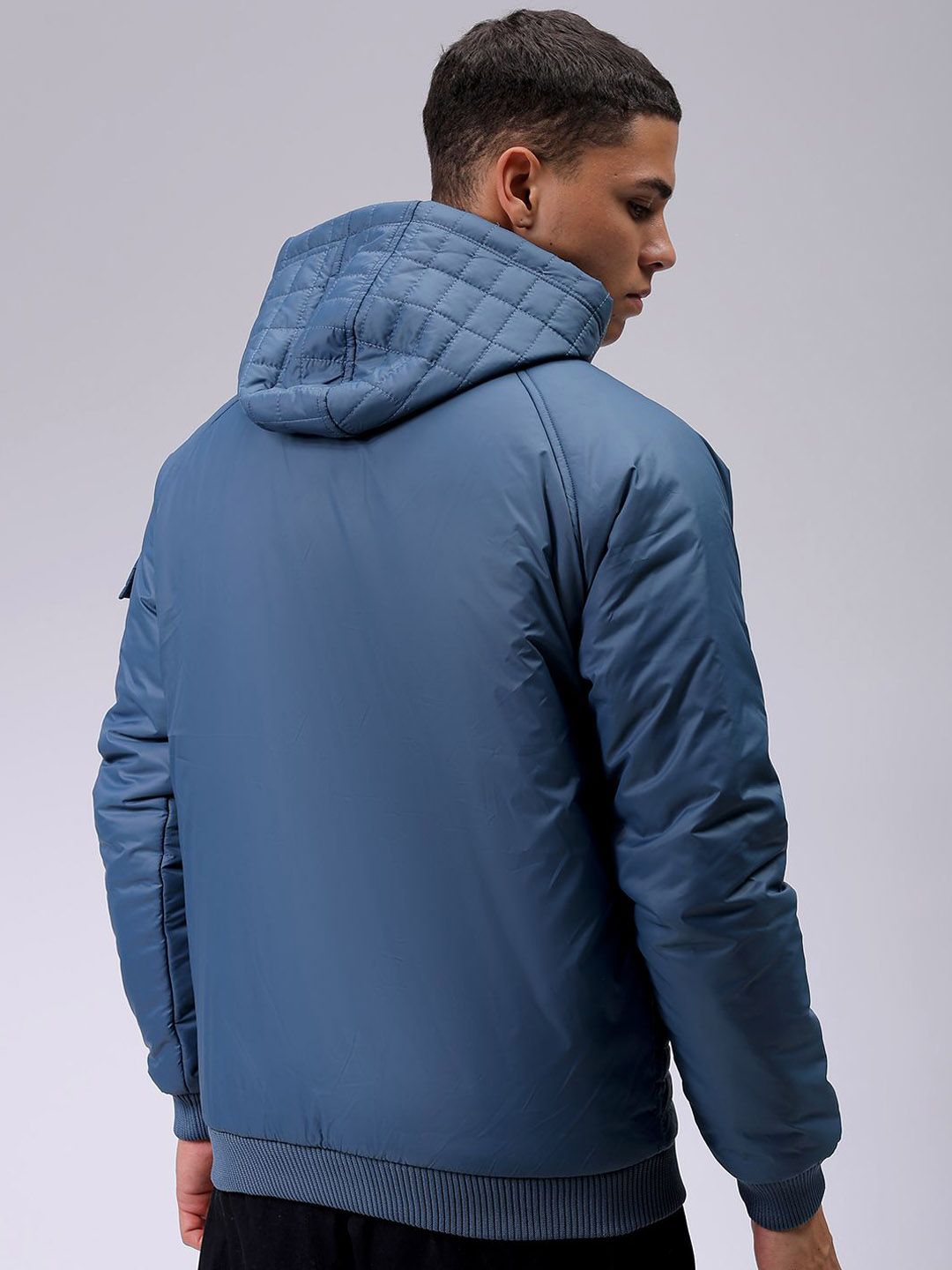 The Indian Garage Co Men Hooded Slim Fit Bomber Jacket