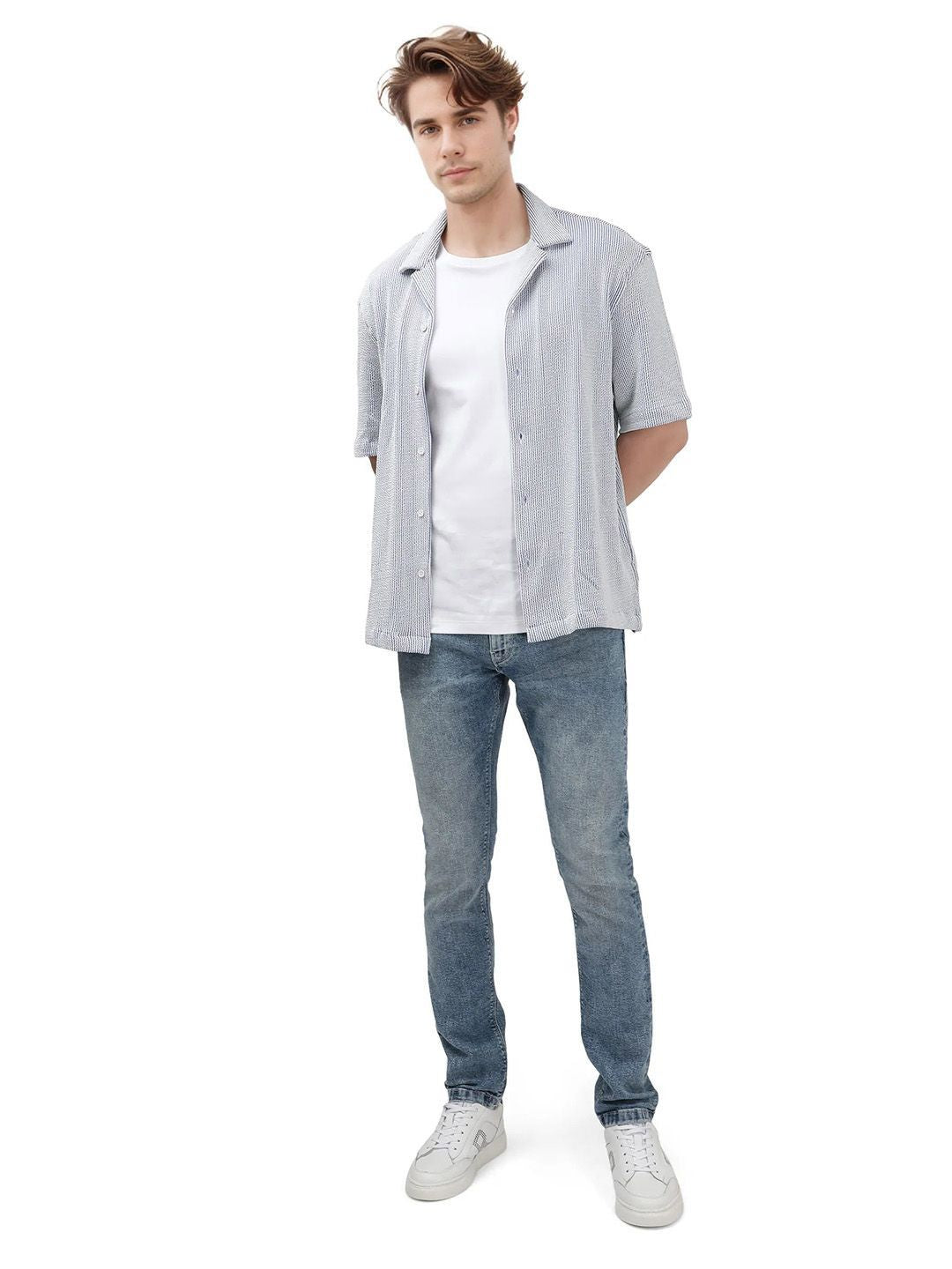 RARE RABBIT Men Comfort Fit Heavy Fade Stretchable Jeans