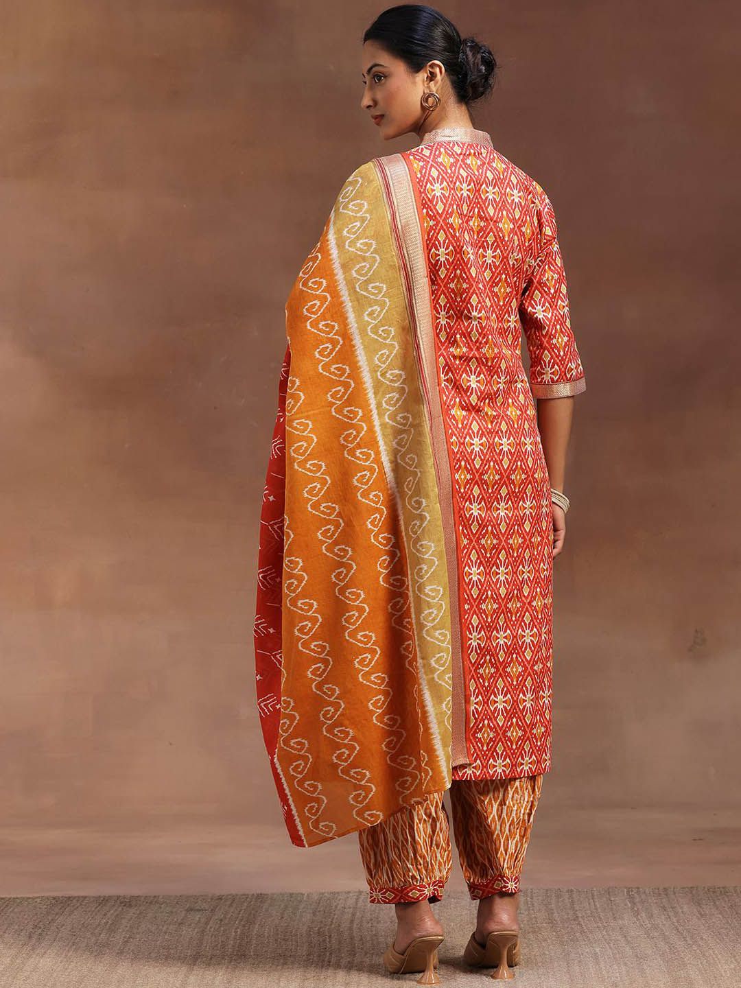 Libas Ethnic Motifs Printed Pure Cotton Straight Kurta with Salwar & Dupatta