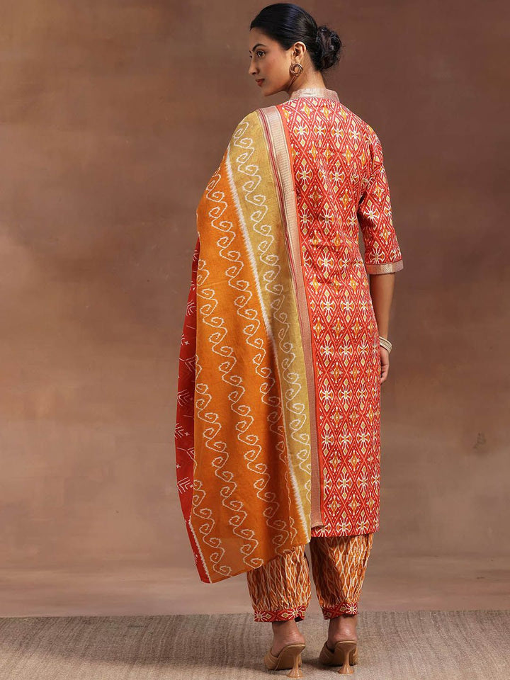 Libas Ethnic Motifs Printed Pure Cotton Straight Kurta with Salwar & Dupatta