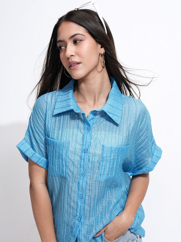 ESPYR By Tokyo Talkies Women Solid Relaxed Fit Shirt