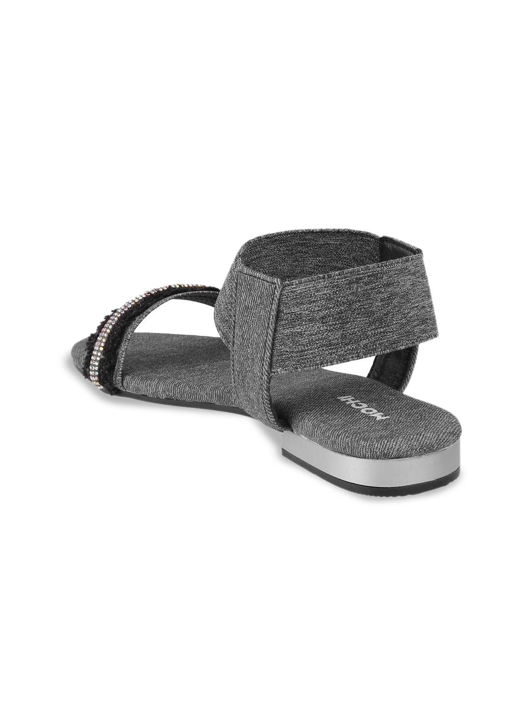 Mochi Women Western Embellished Open Toe Flats
