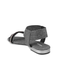 Mochi Women Western Embellished Open Toe Flats