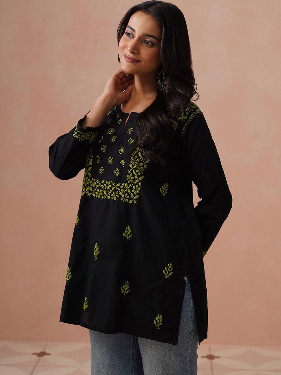 House of Chikankari Women Ethnic Motifs Embroidered Thread Work Kurta