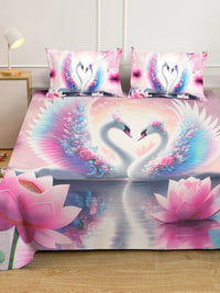 Myntra Elegant Homes Grafik Pelbagai Warna 400 TC Cadar dengan 2 Sarung Bantal