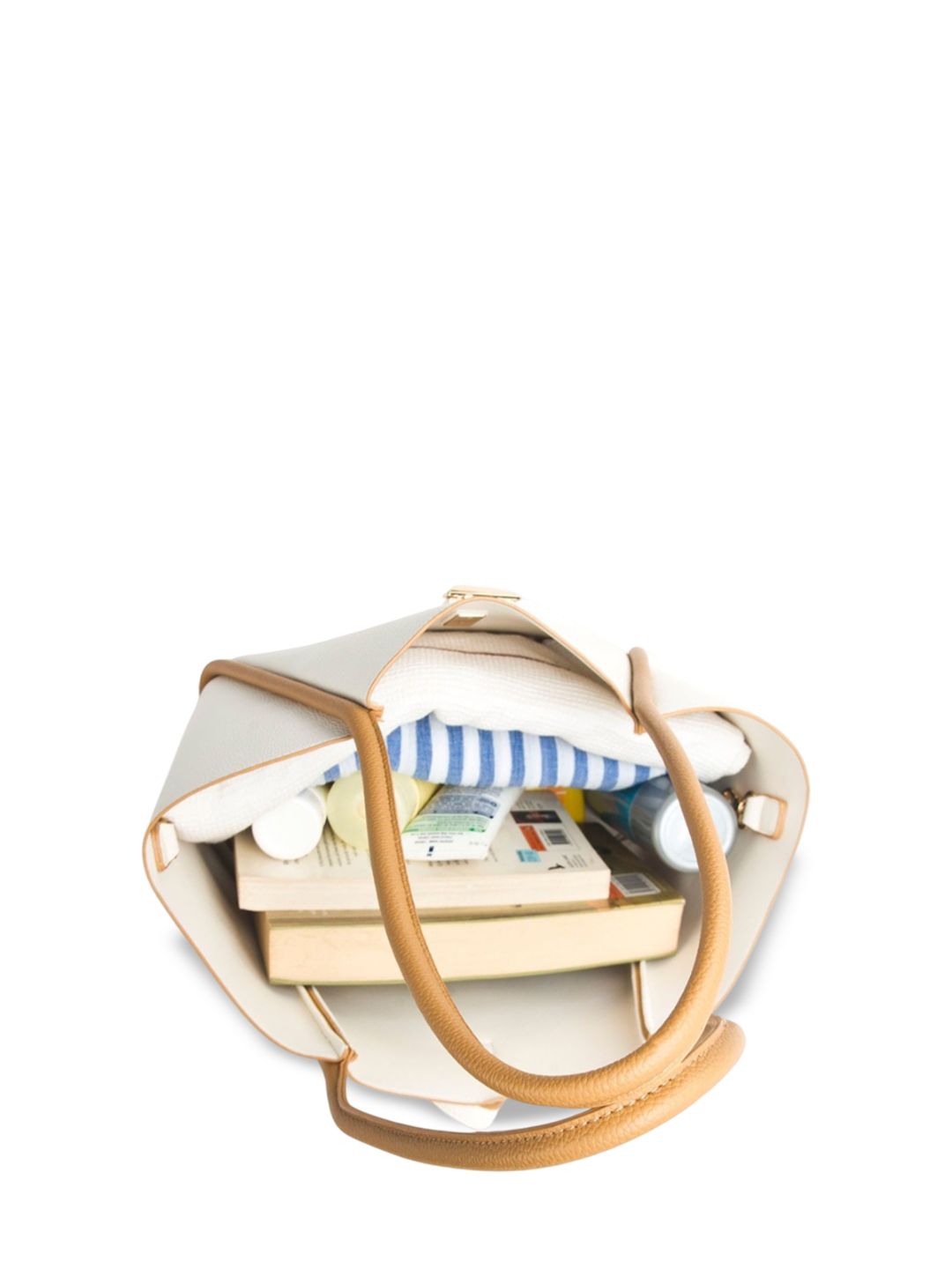 Lino Perros Colourblocked Oversized Structured Tote Bag with Tasselled