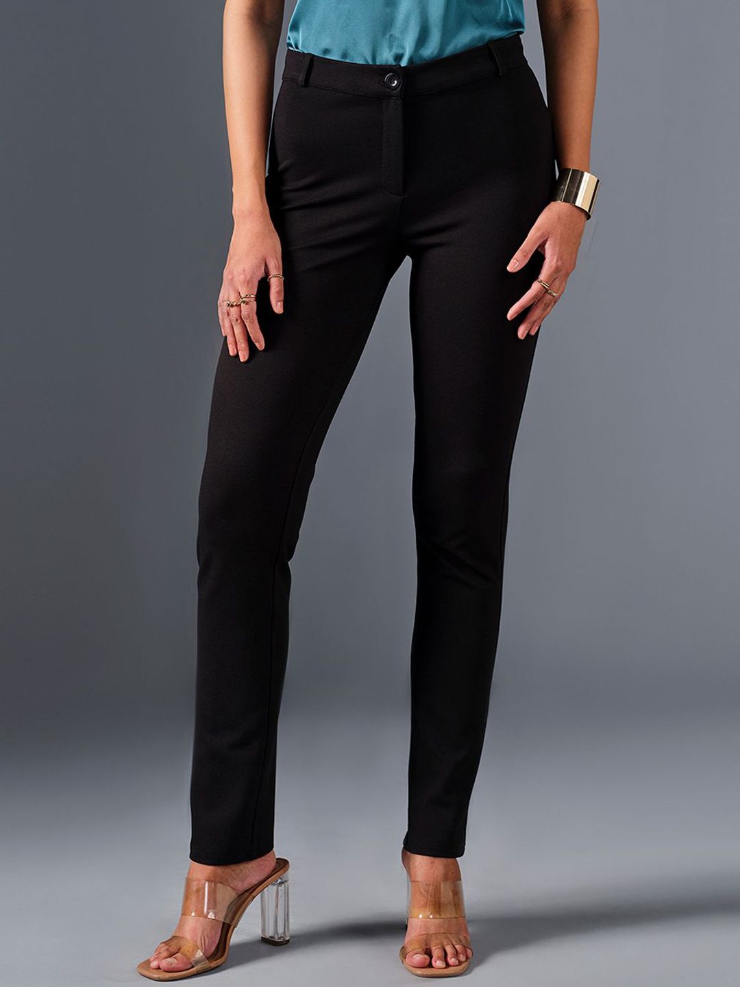 AND Women Mid-Rise Skinny Fit Trousers