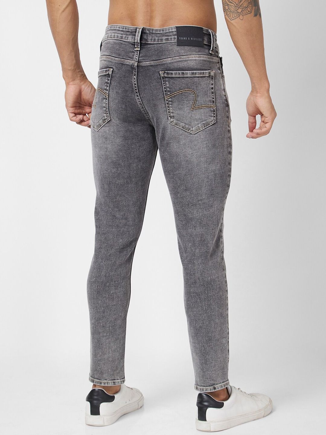 SPYKAR Men Mid-Rise Kano Skinny Fit Heavy Fade Stretchable Jeans