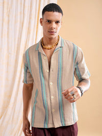The Indian Garage Co Men Relaxed Fit Striped Resortwear Shirt