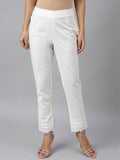 W Women White Slim Fit Trousers