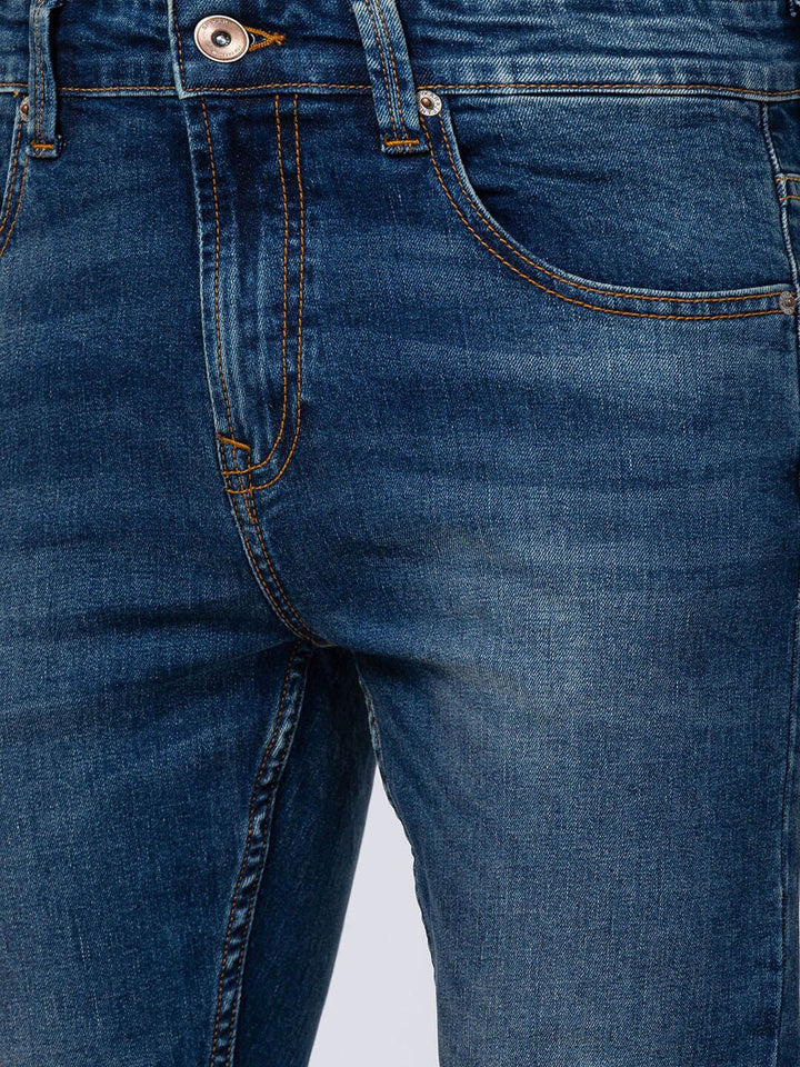 SPYKAR Men Slim Fit Low-Rise Heavy Fade Stretchable Cotton Jeans