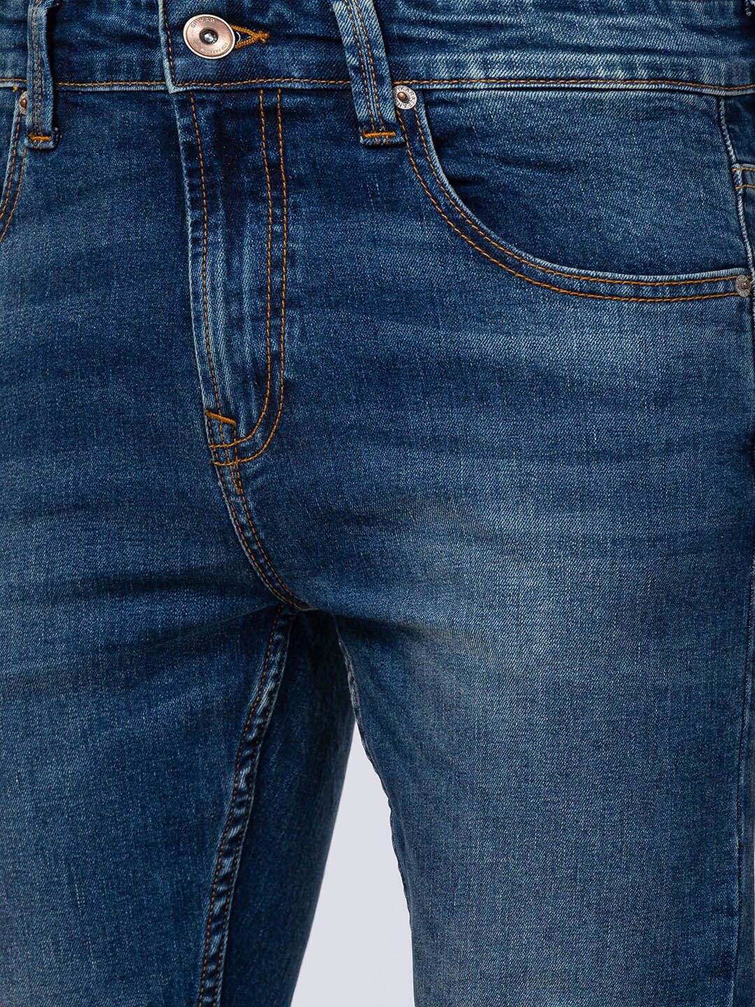 SPYKAR Men Slim Fit Low-Rise Heavy Fade Stretchable Cotton Jeans