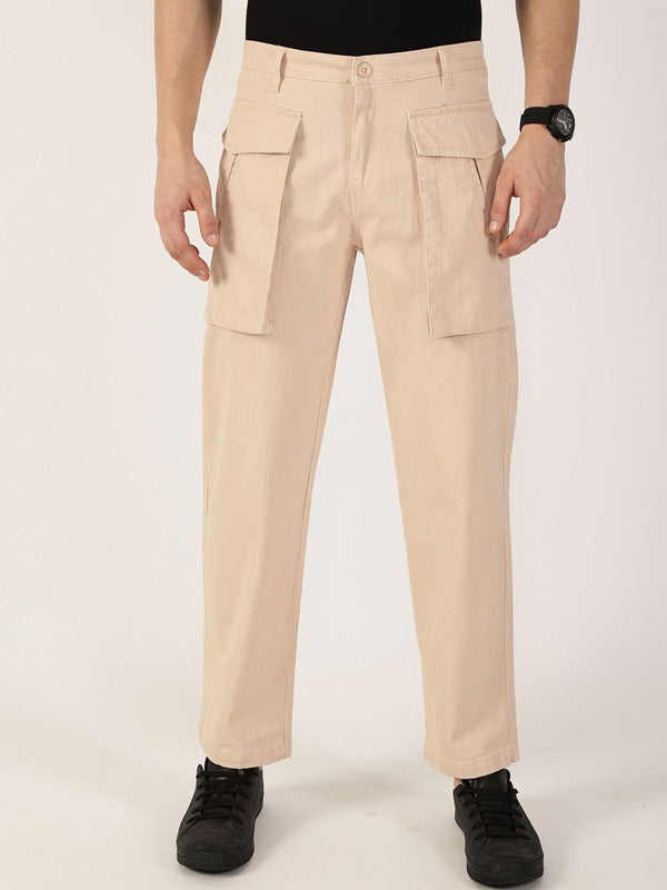 Thomas Scott Men Regular Fit Smart Mid-Rise Cargos CottonTrousers