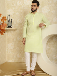 SOJANYA Motif Etnik Sulam Kurta Kapas Tulen dengan Churidar