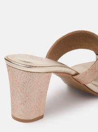 House of Pataudi Woven Design Ethnic Block Heels