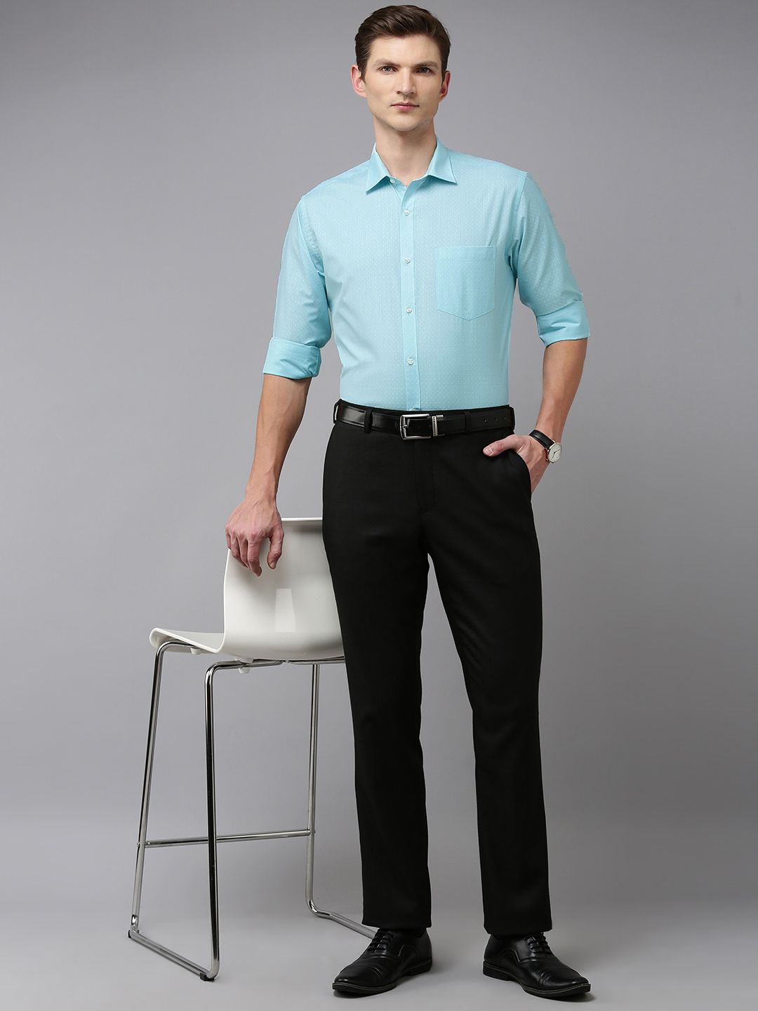 Park Avenue Self Design Slim Fit Formal Shirt