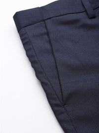 DENNISON Men Blue Smart Tapered Fit Easy Wash Trousers