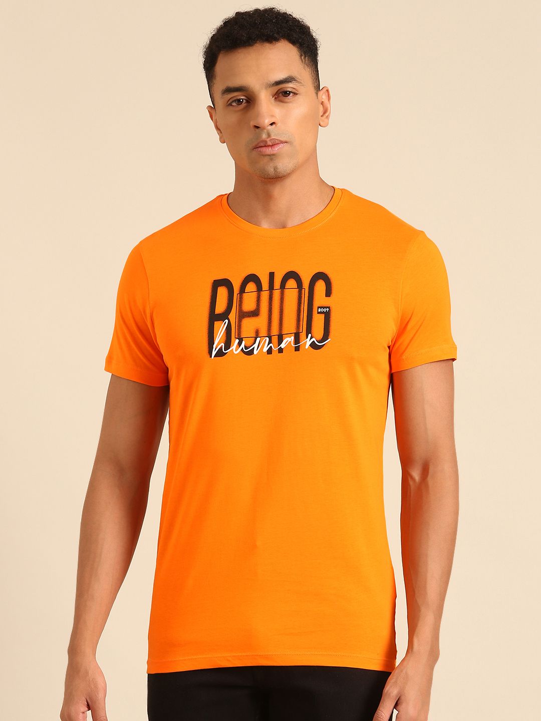 Being Human Typography Printed Pure Cotton T-shirt