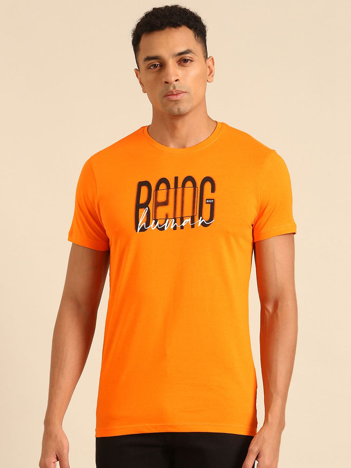 Being Human Typography Printed Pure Cotton T-shirt