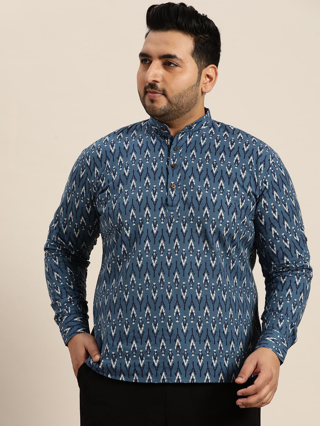SOJANYA PLUS Geometric Printed Cotton Kurta