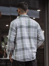 Powerlook Men Spread Collar Textured Cotton Relaxed Fit Casual Shirt