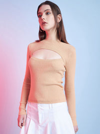 STREET 9 Long Sleeves Round Neck Ribbed Pullover