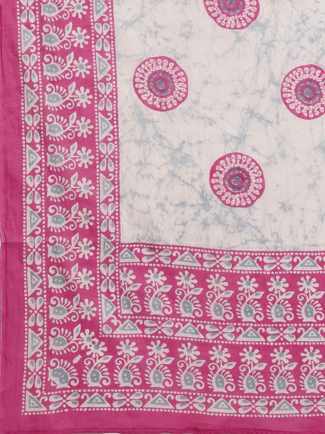 Libas Ethnic Motifs Printed Mirror Work Pure Cotton Kurta with Trousers & With Dupatta