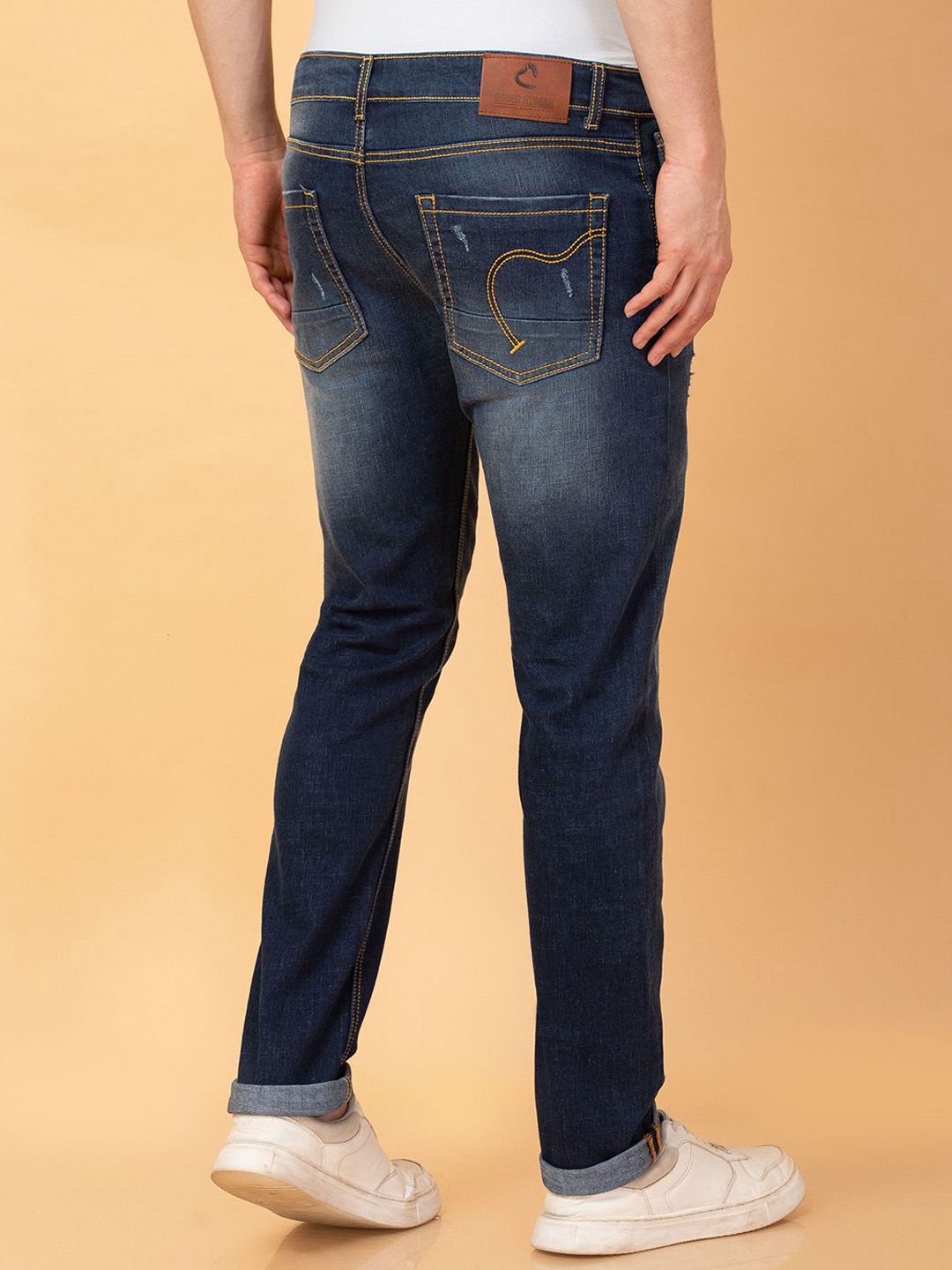 Being Human Men Slim Fit Mildly Distressed Heavy Fade Stretchable Jeans