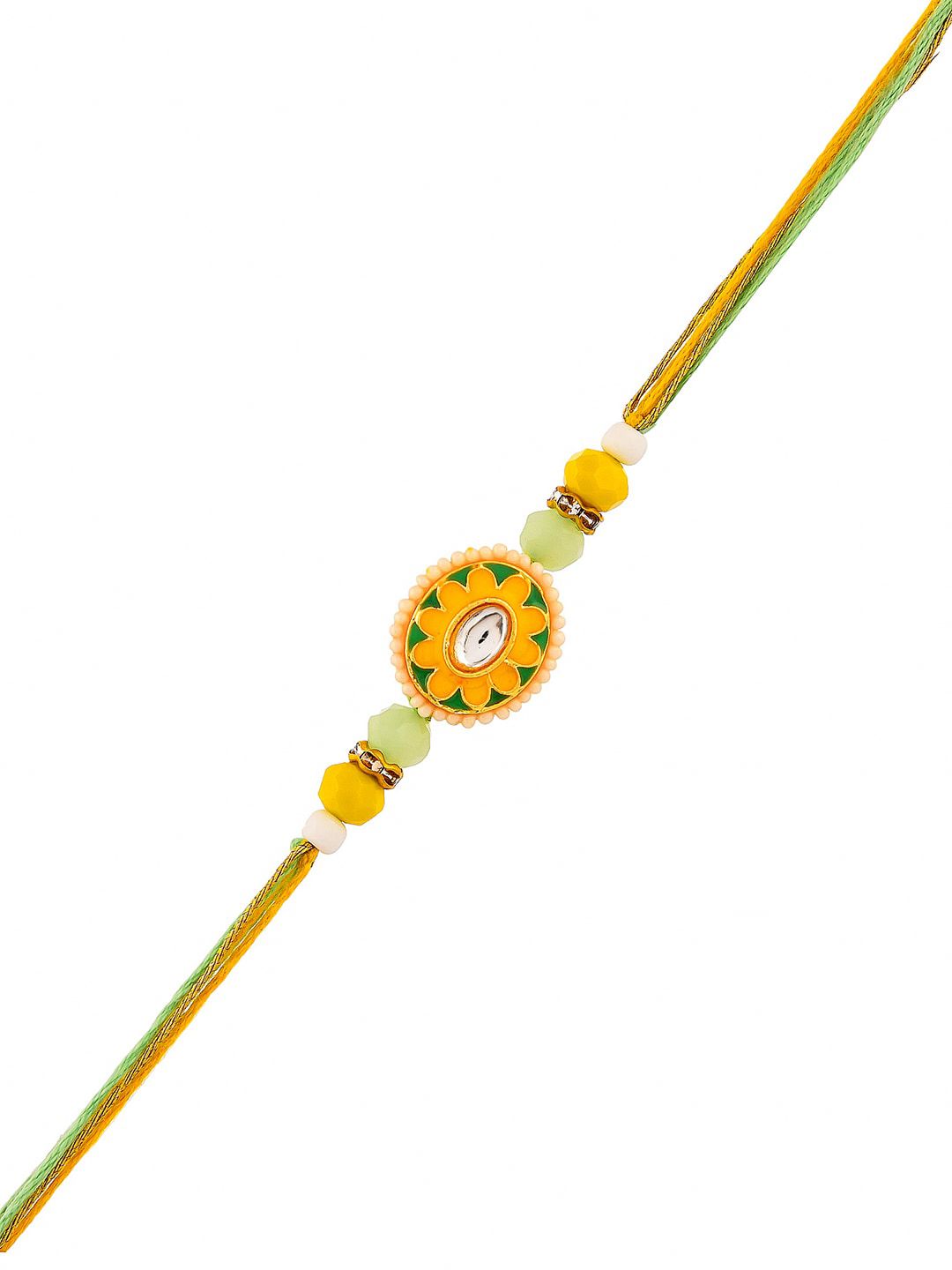 Voylla Men Faux Pearls Embellished Thread  Rakhi