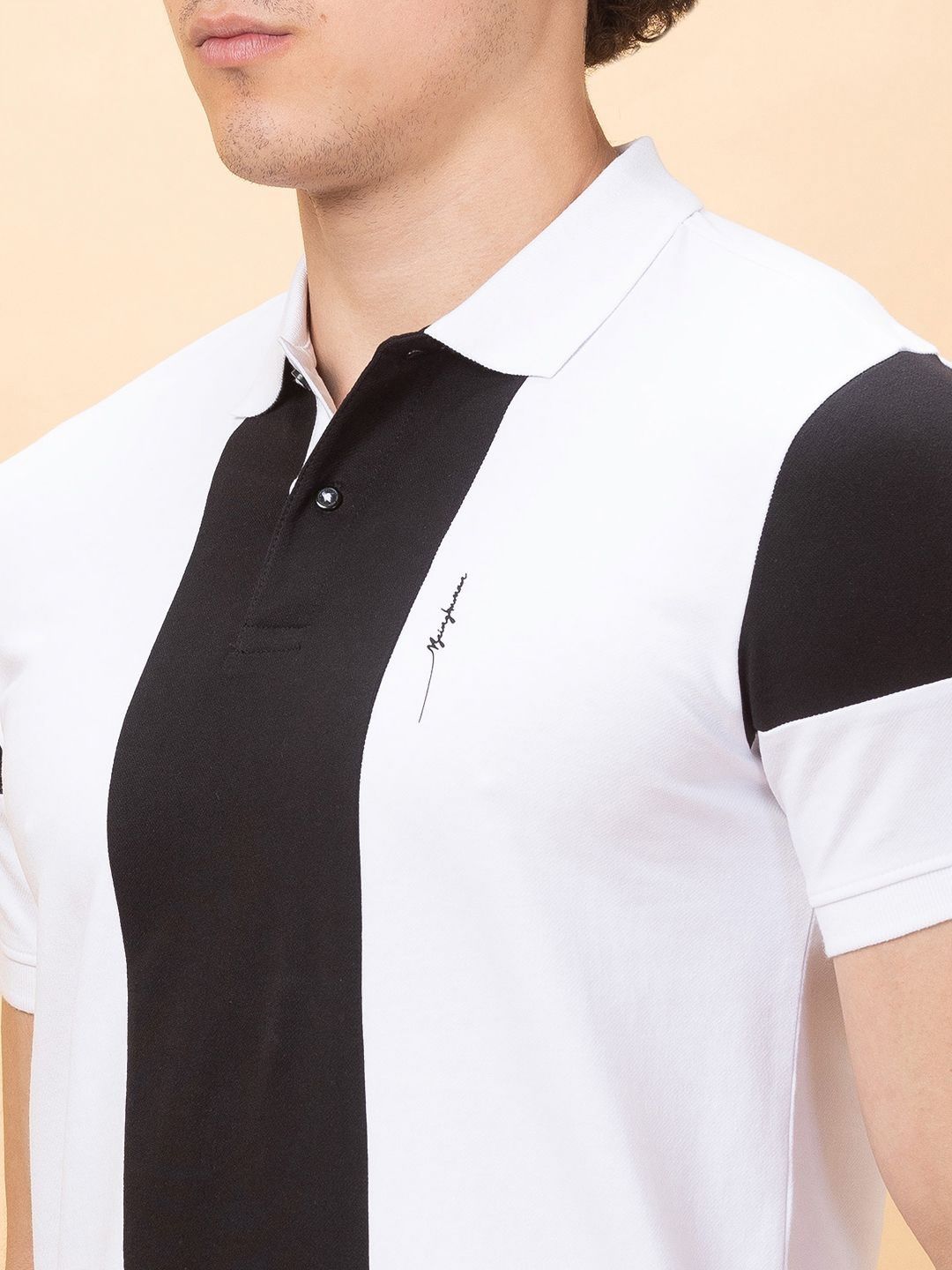 Being Human Men Colourblocked Polo Collar T-shirt