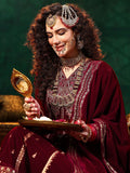 Libas Ethnic Motifs Embroidered Straight Sequinned Velvet Kurta with Trousers & Dupatta