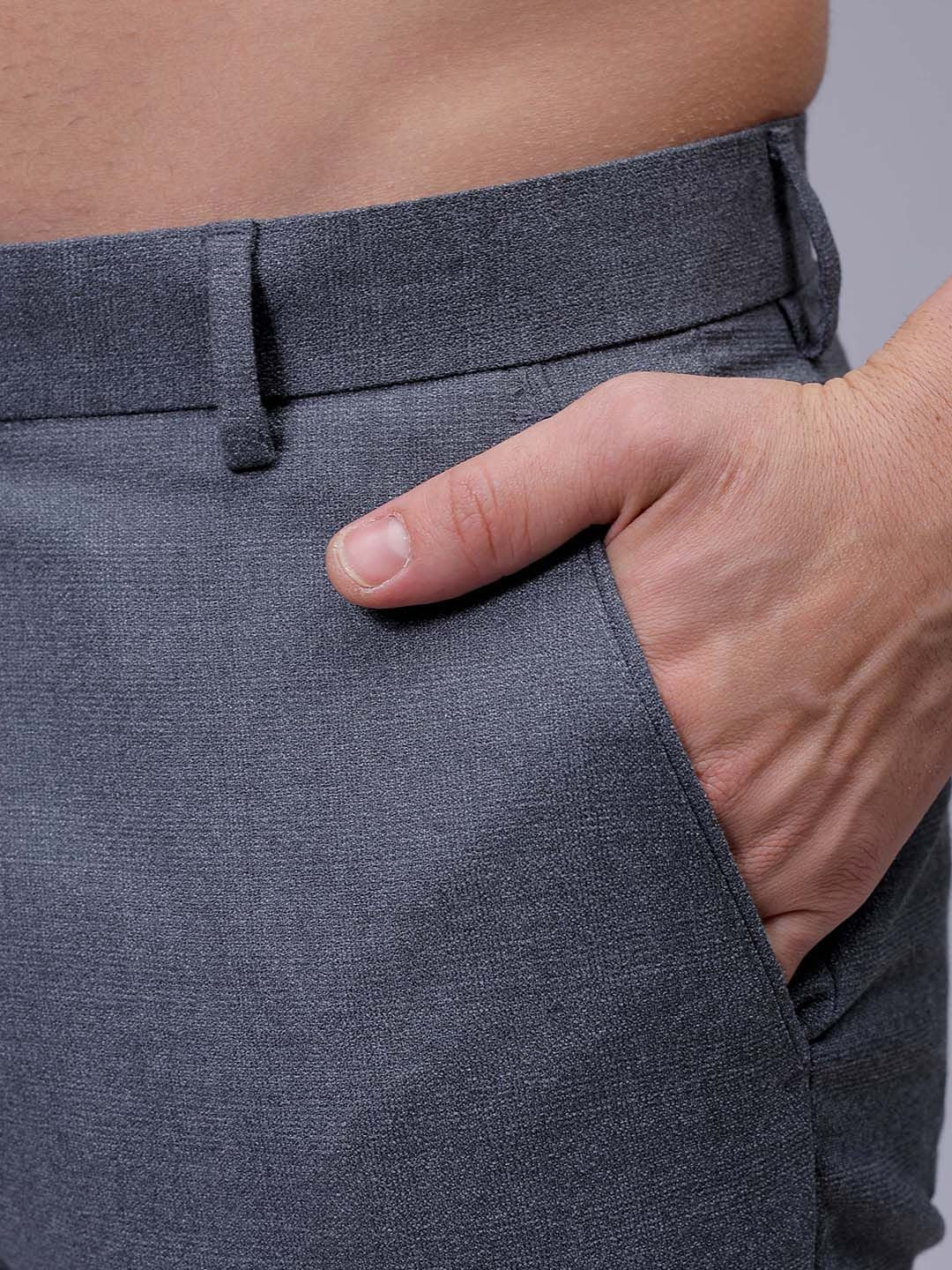 The Indian Garage Co. X Luxe Men Checked Slim Fit Formal Trousers