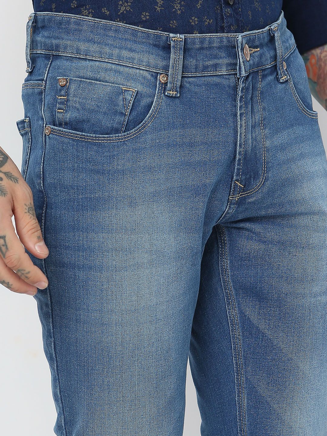 SPYKAR Men Skinny Slim Fit Low-Rise Light Fade Stretchable Jeans
