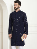 SOJANYA Dihiasi Kolar Mandarin Kurta Kapas Tulen Lurus