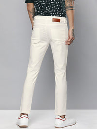 The Indian Garage Co Men White Solid Slim Fit Chinos