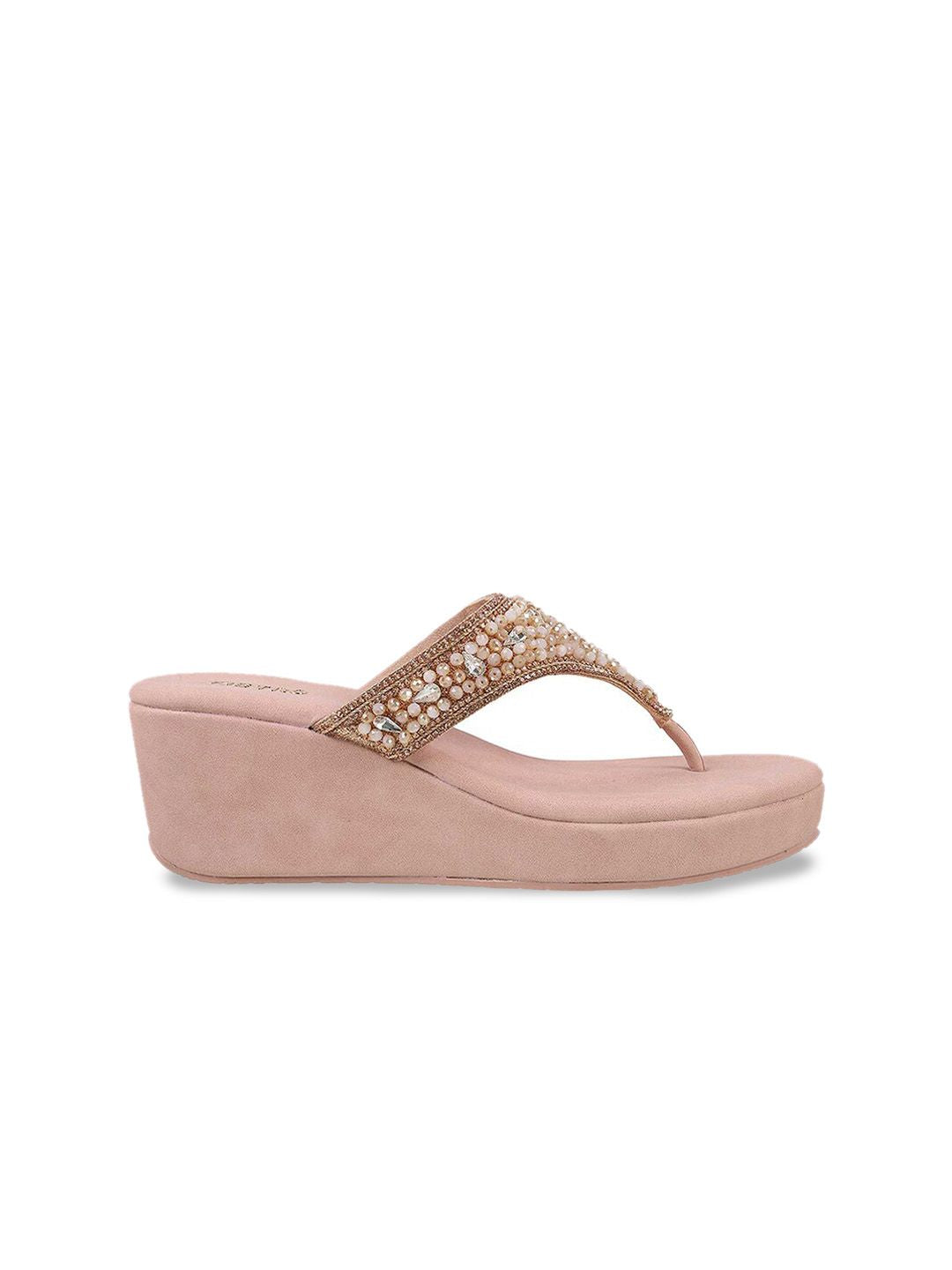 Metro  Embellished Open Toe Wedges